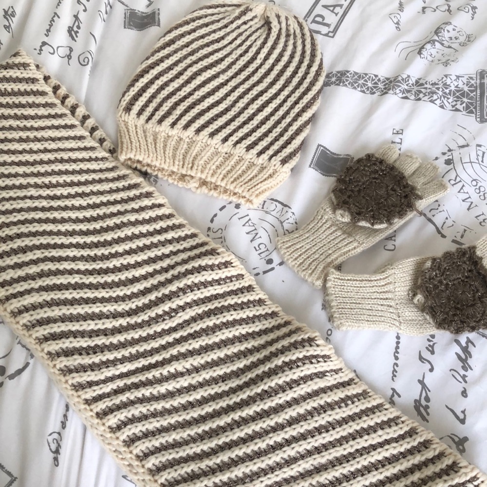Infinity Scarf, Beanie, and Gloves/Mittens set